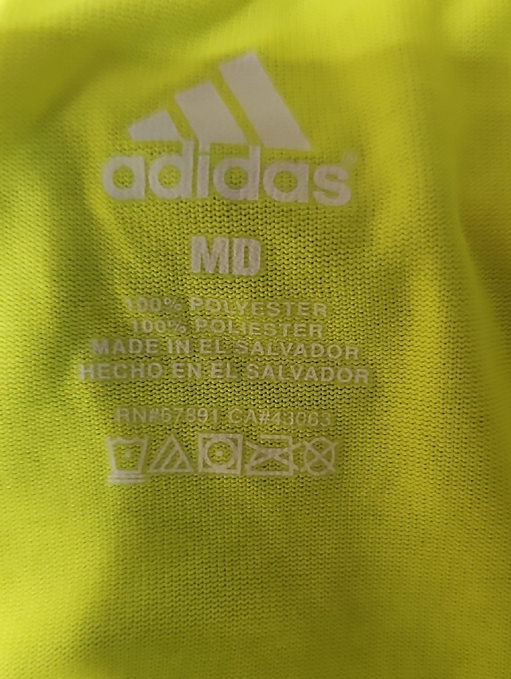 adidas Neon Yellow Trefoil Tee with Black Logo - Picture 4 of 4